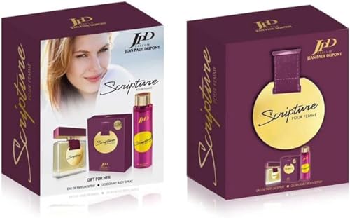 Jean Paul Dupont (JPD) Scripture Pour Femme - 2 Pieces Promo Pack for Women - Eau de Parfum 100ml + Body Spray 200ml - Gift for Her - Perfume Gift Set -Fresh and Woody notes