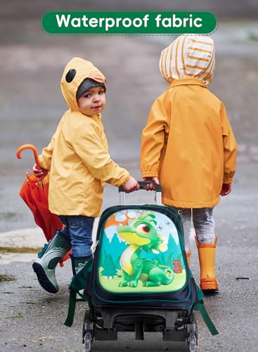 School Bag,Children School Bag Student Backpack with Pencil Bag, Lunch bag, Trailer, 3D cartoon pattern Large volume Waterproof Bookbag and for 3-10 Year Elementary Kindergarten