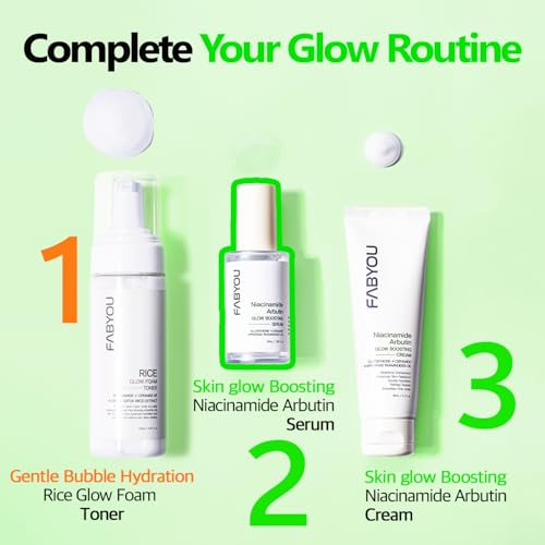 FABYOU Niacinamide Arbutin Glow Boosting Serum 50ml – Korean Skincare for Clarifying & Pore Care with 10% Niacinamide & Arbutin, with a Fast Absorbing Formula for a Radiant Skin Tone