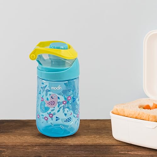 The Moon Brand Kids Water Bottle Portable 410ml for Indoor & Outdoor Activities: TravelPicnicsHikingschoolsports Spill ProofBreak ResistantBPA Free Dishwasher Safe, OdorFree ?Blue