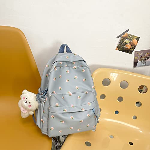ZFOFLIK Small Flower school bag for Teen Girls Kawaii Floral Backpack for Girls Women Student Aesthetic Cute Mini Bookbag