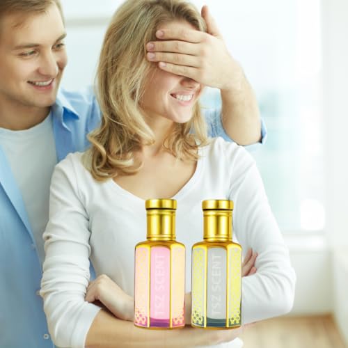 TSZ Scent Pure White Musk Tahara & Musk Cotton Candy Gift Set for Women ??2x12ml Luxury Perfume Oil, Long-Lasting, Hypoallergenic, Alcohol-Free Attar, Travel-Friendly