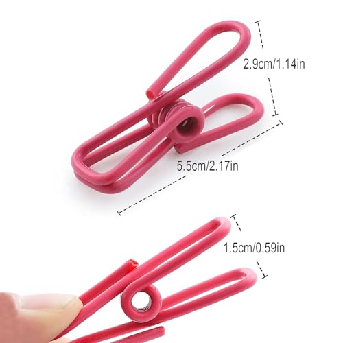 12 Pcs Food Storage Bag Clips Food Bag Clips Steel & PVC Coated Food Clips Bag Sealing Clips for Snacks Sandwich Home Kitchen Coffee Beans (Random Color)