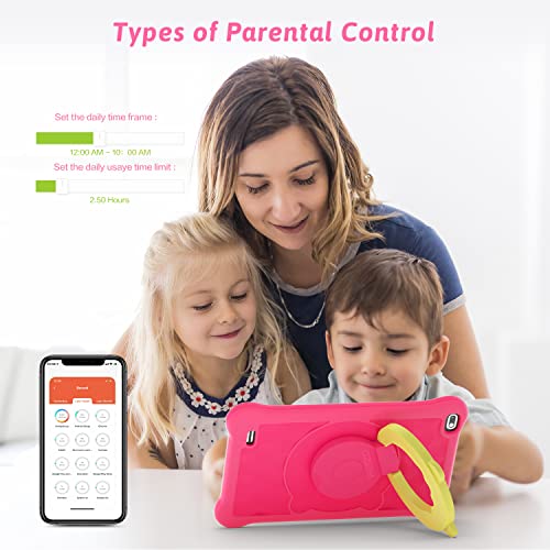 AEEZO Kids Tablet 7 inch WiFi Android 10 Tablet PC FHD 1024x600 IPS Screen, 2GB RAM 32GB ROM, Parental Control Tablet (Pink) (New Pink)