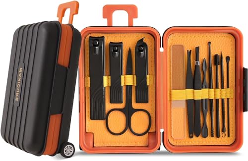 Azonee Manicure Set Professional Nail Clippers Kit Pedicure Care Tools Stainless Steel Grooming Tools for Travel Home Nail Grooming Kit Gift for Men Husband Friend Parents Women 12pcs