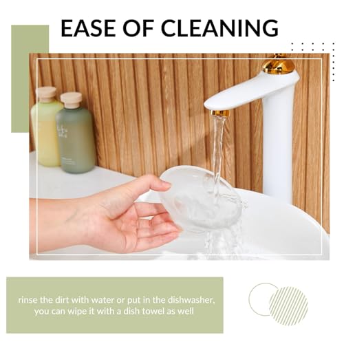 NOSKIN 4 Pack Soap Dish Round, Frosted Glass Replacement Spare Soap Holder for Bathroom Vanities Countertops Kitchen Sink