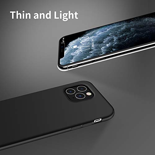 OTOFLY iPhone 11 Pro Case,Ultra Slim Fit iPhone Case Liquid Silicone Gel Cover with Full Body Protection Anti-Scratch Shockproof Case Compatible with iPhone 11 Pro (Black)