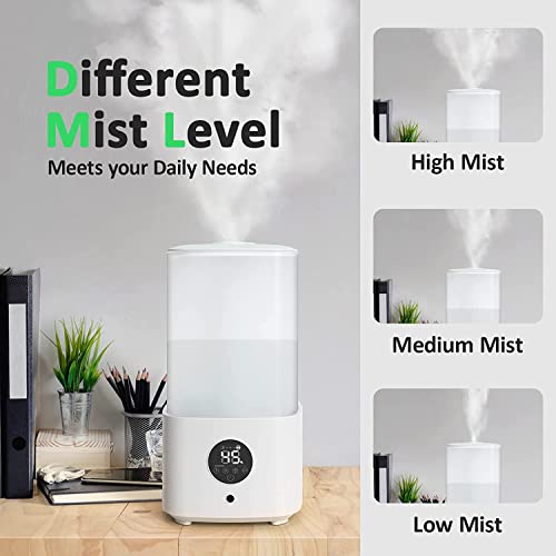 Baeskii 2.5L Humidifiers for Bedroom with Night Light, Cool Mist Humidifier for Home, Office & Plant, Auto-Off, Up to 38H for 20 ?, Quiet Operation with 360° Rotation Nozzle