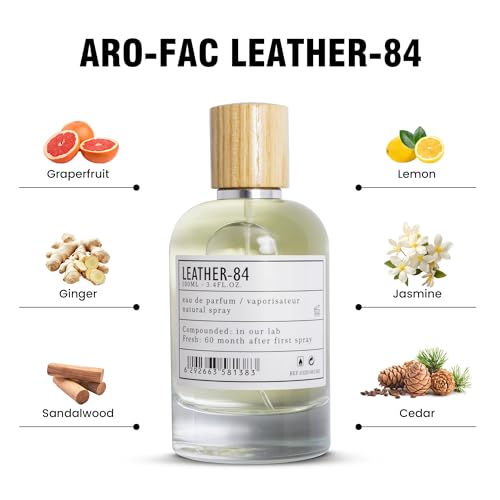 ARO FAC By AMD Perfumes Leather 84 Classic Perfume for Men - Long Lasting Men's Fragrances with Blend of Grapefruit and Jasmine Eau de Parfum EDP 100ml