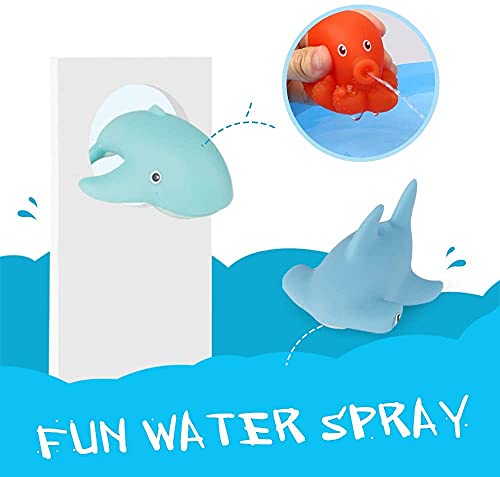 Mumoo Bear Baby Bath Toys, Scoop Net Fish Pool Toys With Spray, Sounds, Color Changing Toddler Bathtub Toys, 5060855835023