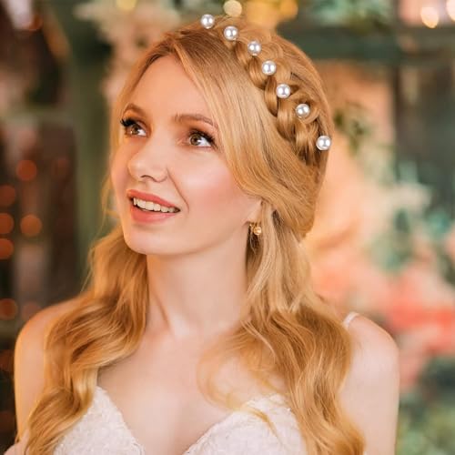 30PCS Mini Pearl Hair Clips for Women, Elegant Hair Barrettes, White Pearl Hair Pins for Girls, Cute Pearl Head Accessory for Brides Wedding Parties Daily Use (White)