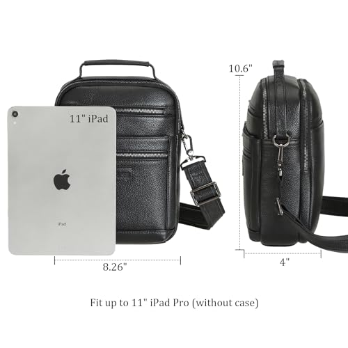 Polare Italian Full Grain Leather Messenger Bag Vintage Chest Shoulder Crossbody Bag Casual Sling Business Handbag for Men