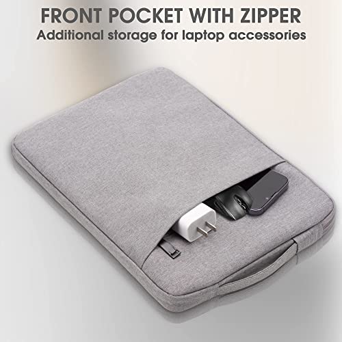 NALACAL 13 inch Laptop Sleeve Bag Compatible with MacBook Air Mac Pro M1 Surface Lenovo Dell HP Computer Bag Accessories Polyester Case with Pocket (Grey)