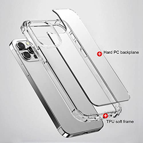 Melomon Crystal Clear Case for iPhone 13 Pro Max(6.7"),Premium Ultra Slim Flexible Case Compatible with iPhone 13 Pro Max,Shockproof with Hard PC Back and Air Cushion, iPhone 13 Pro Max Case Cover