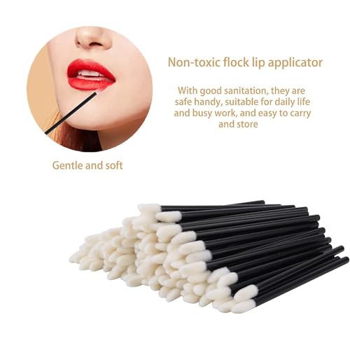 650PCS Disposable Lip Brushes Make Up Brush Lipstick Applicators Wands Makeup Brushes Lip Gloss Tester Wands Tool Kits Beauty Makeup Tool Kits Black