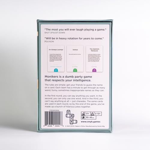 CMYK Monikers Card Game - The perfect party game for 17+ years