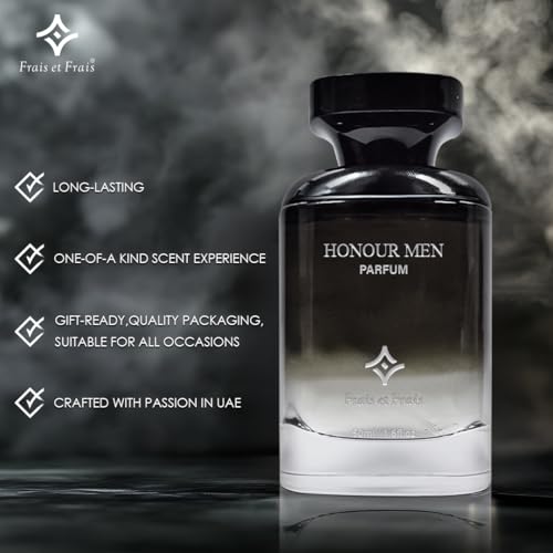 Frais Et Frais Honour Men Perfume 50ML - Eau de Parfum - Men's Leathery & Musky Fragrance with Bergamot, Leather & Ambroxan