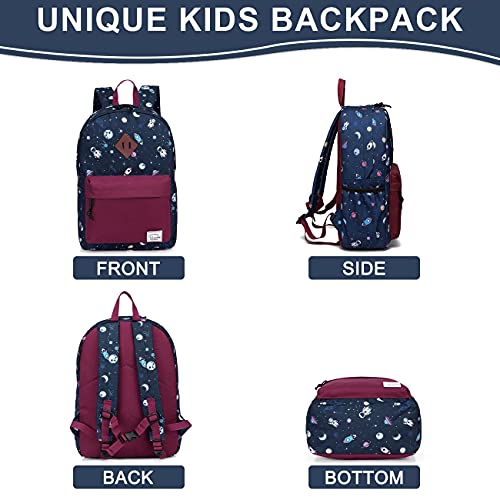 VASCHY Girls' Primary School Bag, Backpack for Children, Girls, Boys, Waterproof, Lightweight, Cute 4-6 Years Old School Bag for Kindergarten with Chest Strap Suitable for A4
