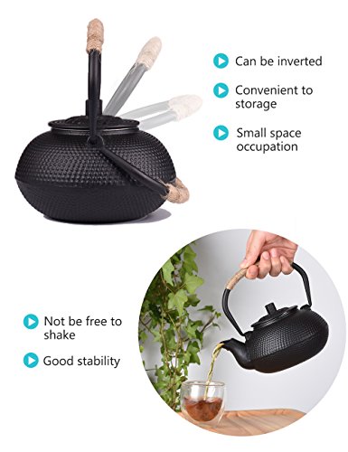 SUSTEAS Japanese Tetsubin Tea Kettle Cast Iron Teapot with Stainless Steel Infuser Black 650ml