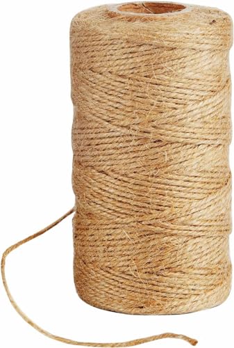 SKY-TOUCH Natural Jute Twine 100M, 3 Ply Garden String Brown Twine 2mm Thickness, Garden Twine for Decoration Garden Floristry DIY Arts Bundling Crafts & Wrapping, 1roll