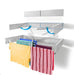 Step Up Laundry Drying Rack, Wall Mounted, Retractable Clothes Drying Rack, 60lbs Capacity, 20 Linear Ft, with Wall Template and Long Screwdriver Bit (40" White)