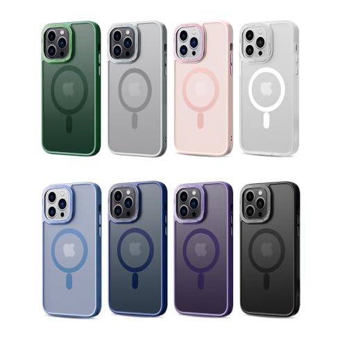 2NSPDRGNI Magnetic Case Compatible with iPhone 16 Pro Max,Translucent Matte Back Non-slip Phone Cover Protective Shockproof,Pink