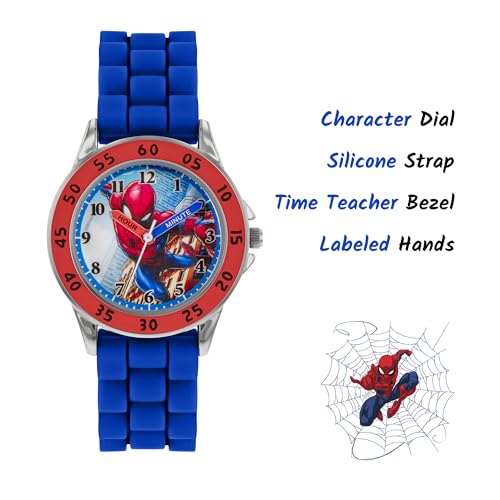 Marvel Spiderman Boy's Analogue Analog Quartz Watch with Silicone Strap SPD9048