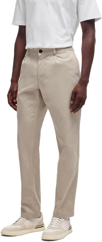 Men Chino-pleated Trousers_Flat - Light beige271.