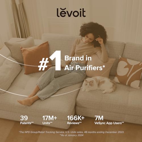 LEVOIT Air Purifiers for Bedroom Home, 3-in-1 Filter Cleaner with Fragrance Sponge for Better Sleep, Filters Smoke, Allergies, Pet Dander, Odor, Dust, Office, Desktop, Portable, Core Mini, White