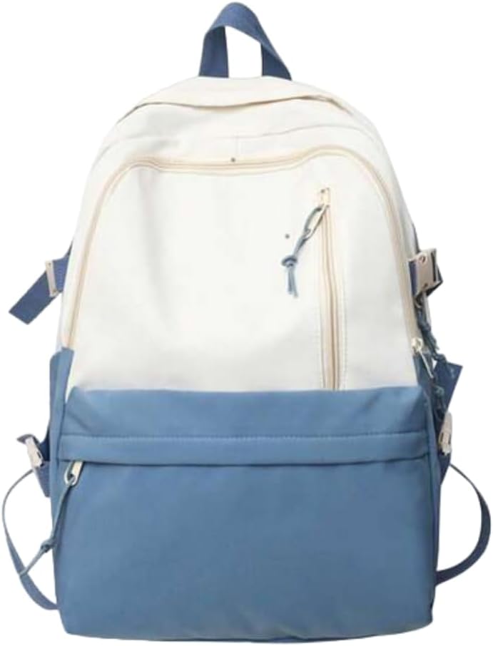 Unisex Trendy Backpack for Men & Women Stylish College, Office & Travel Bag Lightweight Large Capacity School Backpack - Black & Blue Variants - Blue