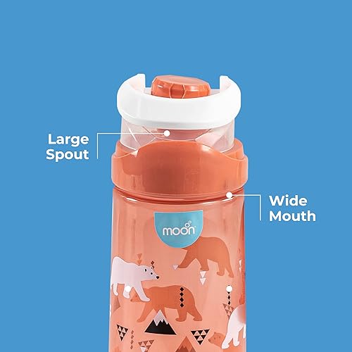 The Moon Brand Kids Water Bottle Portable 735ml for Indoor & Outdoor Activities: TravelPicnicsHikingschoolsports Spill ProofBreak ResistantBPA Free Dishwasher Safe, OdorFree ??Red