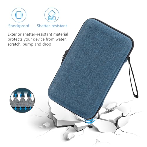 ProCase Hard Travel Tech Organizer Case Bag for Electronics Accessories Charger Cord Portable External Hard Drive USB Cables Power Bank SD Memory Cards Earphone Flash Drive –Navy