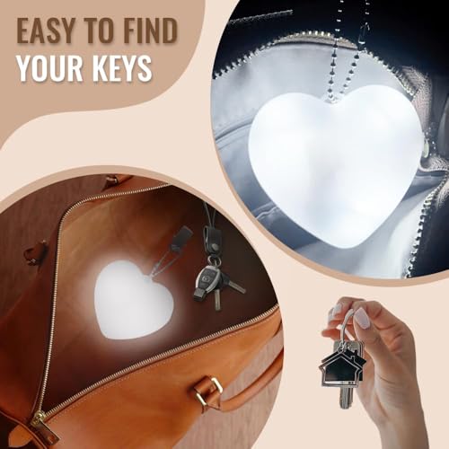 PINKE Purse Lamp Light, Glow Heart for Purse, Purse Light Handbag Light with Automatic Sensor Bed Lamp Light LED Hanging Night Light Gift Ideas Purse Must Haves Women (Heart)