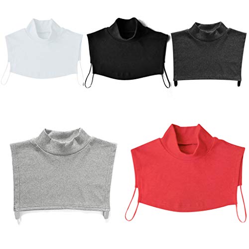 GIMEVAR Men And Women Knitting Fake Collar Islamic Hijab Extensions Neck Chest Back Cover Modal Scarf Half Muslim Collar Fashion Solid Color Fake Collar Clothes Accessories