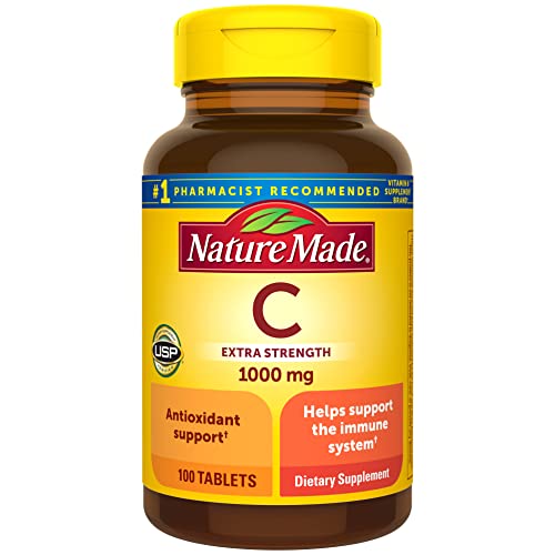 Nature Made Vitamin C 1000 mg, Dietary Supplement for Immune Support, 100 Tablets, 100 Day Supply