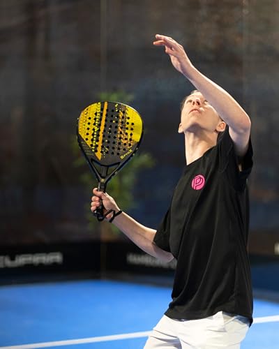 PadelPursuit SpynX Padel Racket 360g Carbon Fibreglass Sandpaper Surface EVA 15 Foam Spin Control Maximum Performance