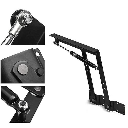 Azonee Modern Black Steel Coffee Table Lift Up Top Furniture Hinge, 1 Pair 50kg/100LB Spring Standing Desk Frame