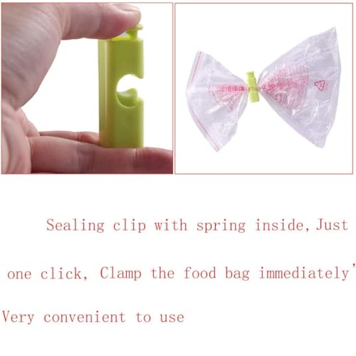 12 Pcs Squeeze and Lock Bread Bag Clips, Bread Clips Resuable, Bag Clips for Food Storage, Sturdy Bread Cilp, Heavy Plastic, Handy Bag Cinch, Easy to Use with Bread Bag Closures