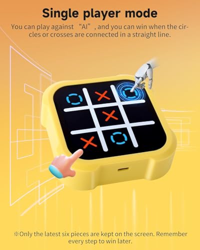 ORCHID M® Tic Tac Toe Bolt Game Board Games for Travel 3-in-1 Portable Handheld Puzzle Game for Kids Boys and Girls Board Games for Adults Family Game for All Ages