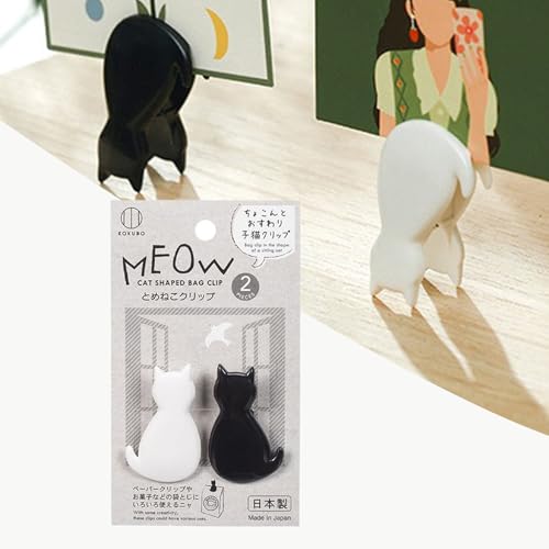Bag Clips,Cat Snack Pouch Clamp - Reusable Small Chip Clips Set of 2 for Kitchen Refrigerator Pantry Food Bread Snack Sealing