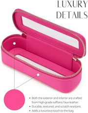 Small Cosmetic Bag for Purse Mini Makeup Bag for School Cute Clear Make Up Pouch for Travel Tiny Leather White Make Up Organizer Case for Backpack Toiletry Bag Waterproof Square Pouch with Zipper