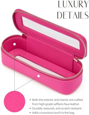 Small Cosmetic Bag for Purse Mini Makeup Bag for School Cute Clear Make Up Pouch for Travel Tiny Leather White Make Up Organizer Case for Backpack Toiletry Bag Waterproof Square Pouch with Zipper