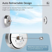 KKD Stainless Steel Retractable Cloth Line Adjustable Lockable Hanging Washing Line (Pack of 3)