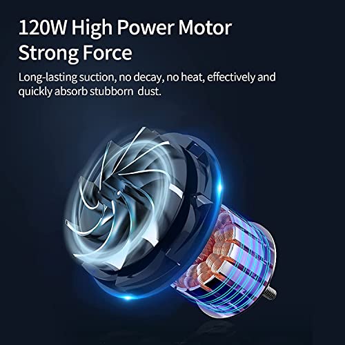 TDOO Car Vacuum Cleaner Cordless, Portable Handheld Vacuum Air Duster, 9000PA/120W Powerful Suction, Suck And Blow 2 In 1, With LED Light For Car/Home/Office/Pet, USB Rechargeable