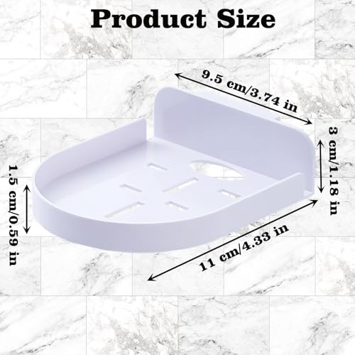 PINKE 4 Pcs Security Camera Wall Mount, Baby Monitor Wall Mount, Shelf Speaker Stand Adhesive Small Wall Shelf for Bedroom Kitchen Living Room with Cable Clips (White)