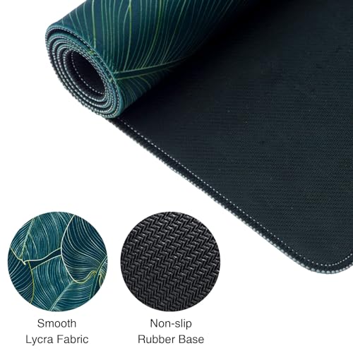 BIGTHREE Gaming Mouse Pad, Computer Desk Mat, Waterproof and Oil Proof Table Mat, Leather Table Mat, Washable Keyboard Pad, Rubber Bottom Sewn Edges, Soft and Comfortable, Thickened