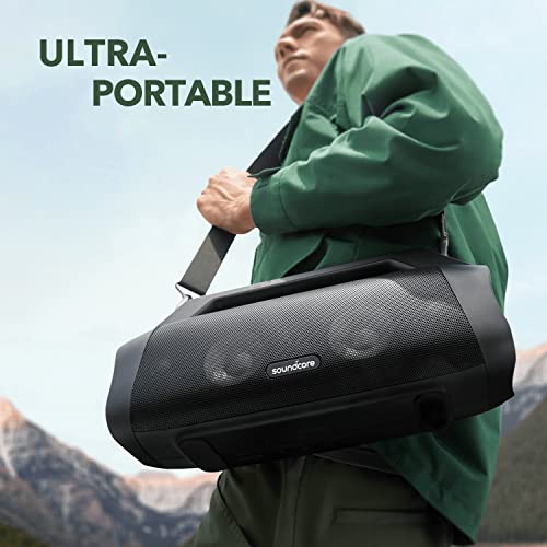 soundcore Anker Motion Boom Plus Outdoor Speaker with 80W Booming Sound, 20H Playtime, IP67 Waterproof and Dustproof, Type-C, Custom EQ, Bluetooth 5.3, Portable Bluetooth Speaker For Outdoors, Camping