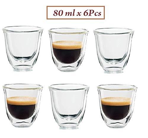 Lushh Borosilicate Heat-resistant Glass Tea Pot Set, Infuser Teapot 800 ML+ Tea Warmer+ 80 Ml Double Wall Cup 6pcs