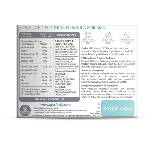 Perfectil Vitabiotics Platinum Collagen Skin Drinks, 10 X 50 Ml