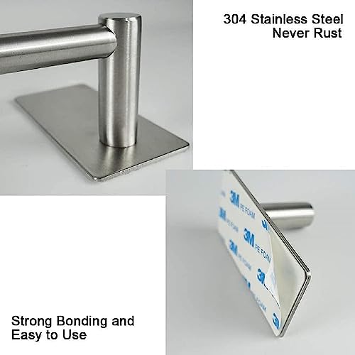 Sulfar Towel Rack Set with 3 Hook,304 Stainless Steel Towel Bar | Anti-rust Water-proof | Self-adhesive | Strong load-bearing | Sturdy | Toilet Bathroom Bath Towel Cleaning Tools Holder